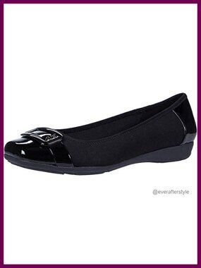 Anne Klein Ulivera Square Toe Slip-On Flats Lightweight Comfort Dance Shoes